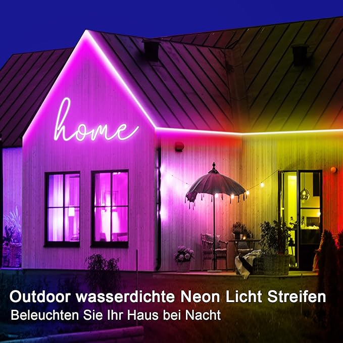 132FT Neon LED Rope Lights IP65 Waterproof LED Lights for Bedroom Flexible LE...