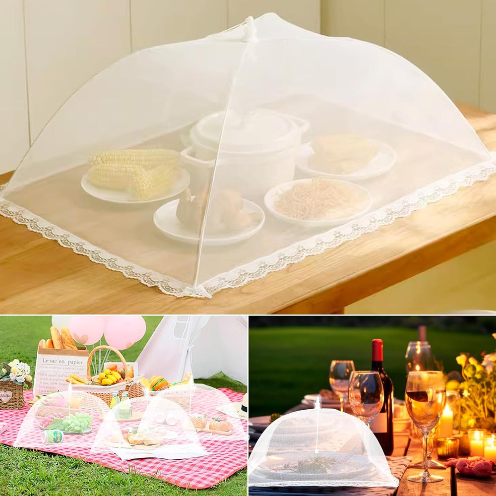 Homealexa 6 Pack Mesh Food Covers Pop Up, Reusable Food Net Covers (1 Extra-L...