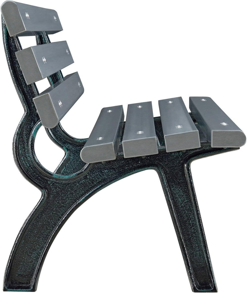 Global Industrial 4'L Outdoor Park Bench with Backrest, Recycled Plastic ...