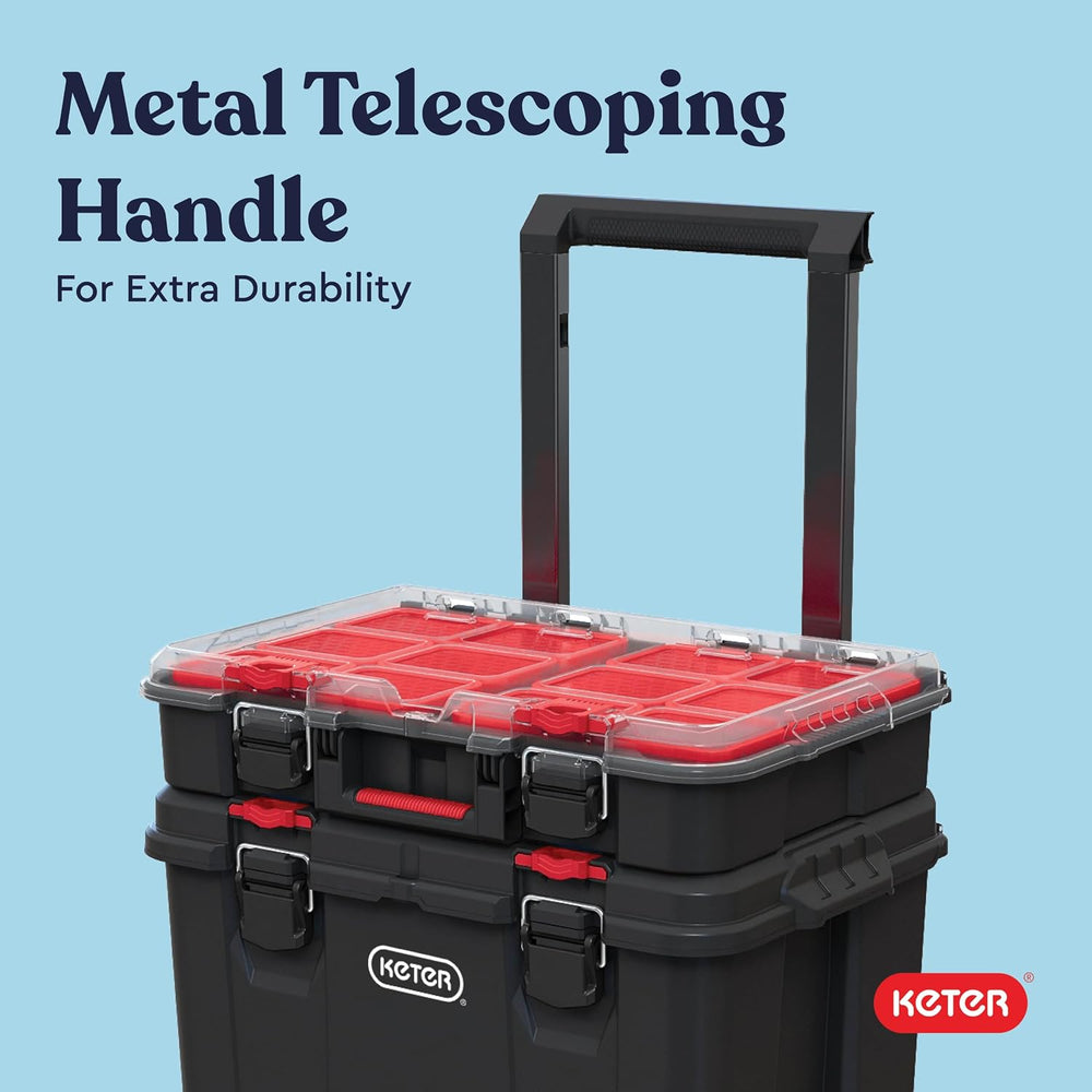Keter Stack N Rolling Tool Box Modular Storage System 3 Piece