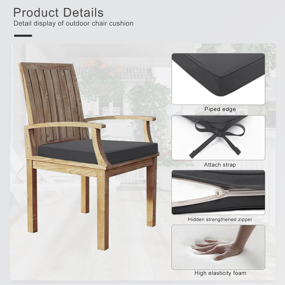 Favoyard Outdoor Chair Cushions 17" W x 16" D x 2" T Set of 4,...