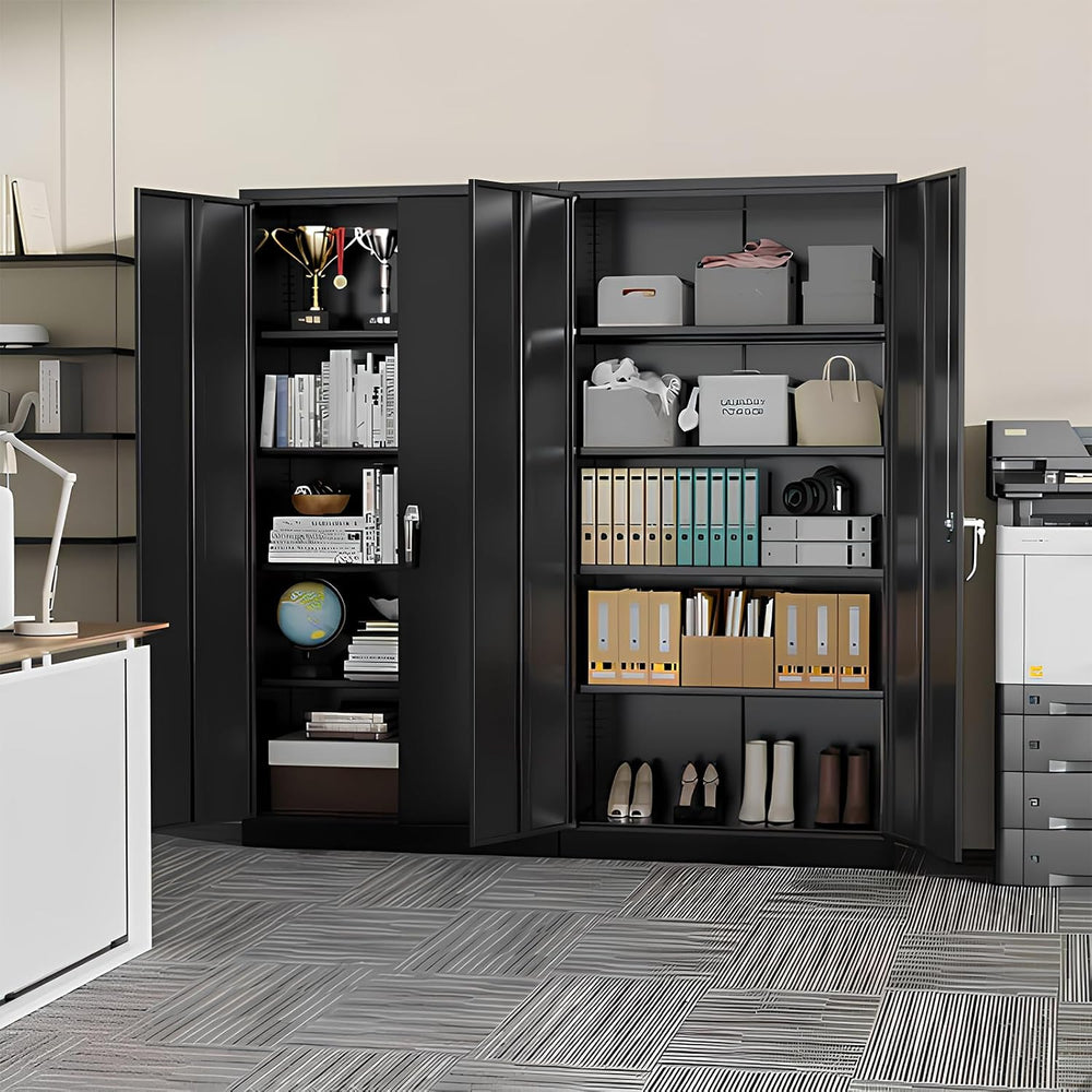 Metal Garage Storage Cabinet, 72” Lockable File Cabinets with 2 Doors and 4 A...