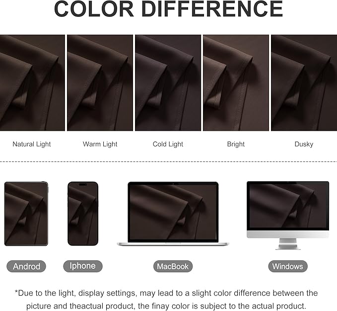 RYB HOME Porch Curtains Outdoor Blackout 100% Privacy Waterproof Curtain for ...