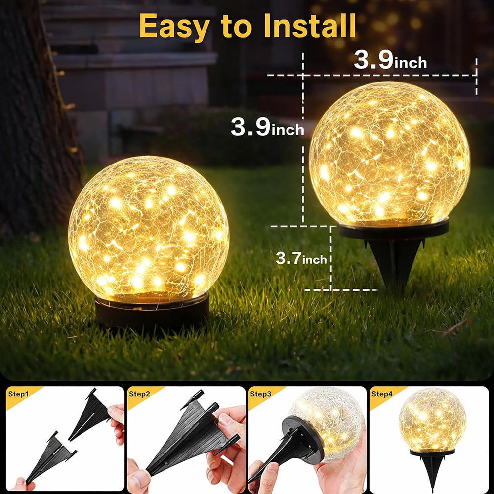 SyouHome 12 Pack 3.9" Solar Garden Lights Outdoor Waterproof, Warm White