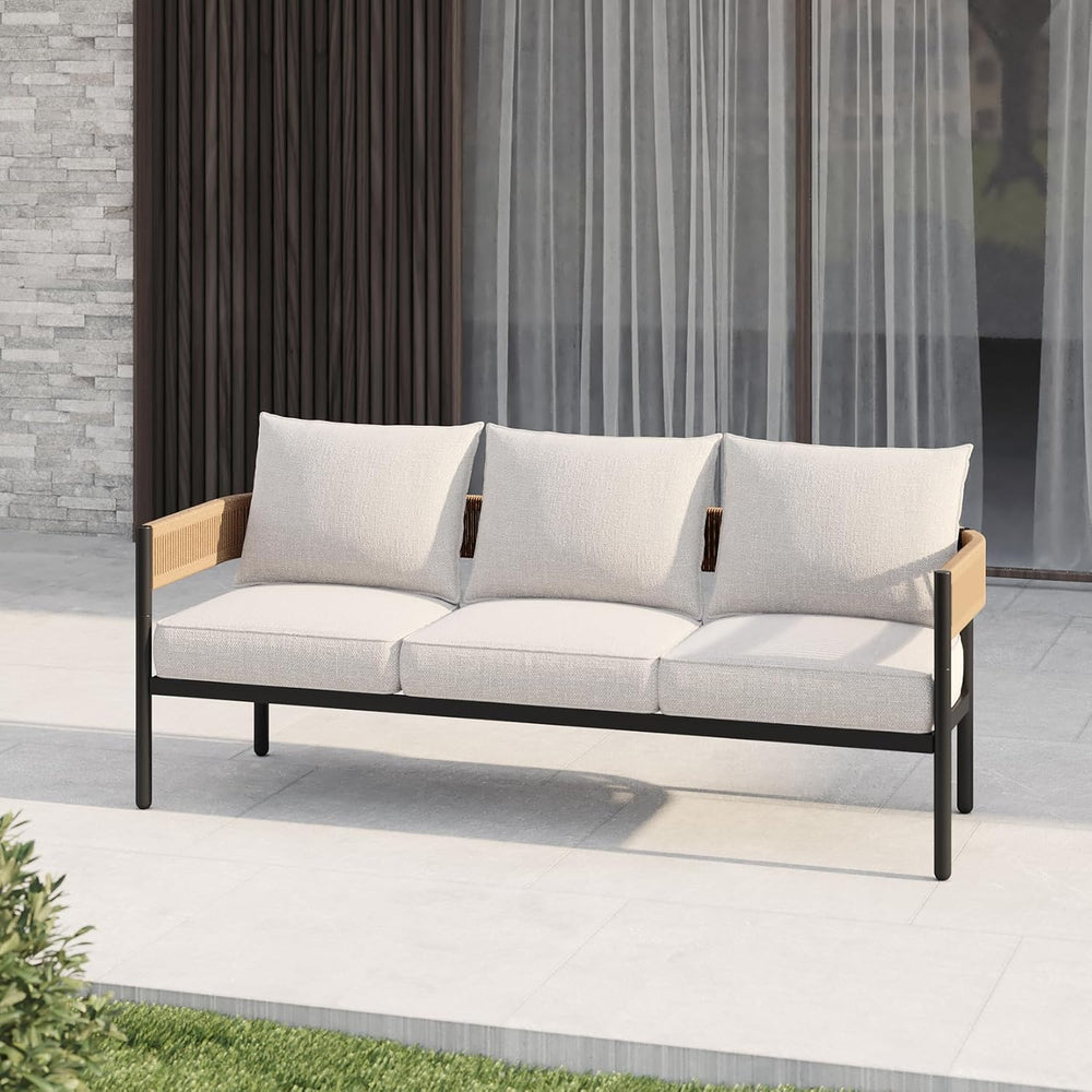 Gand Patio Outdoor Patio Furniture, 3-Seat Sofa, Natural