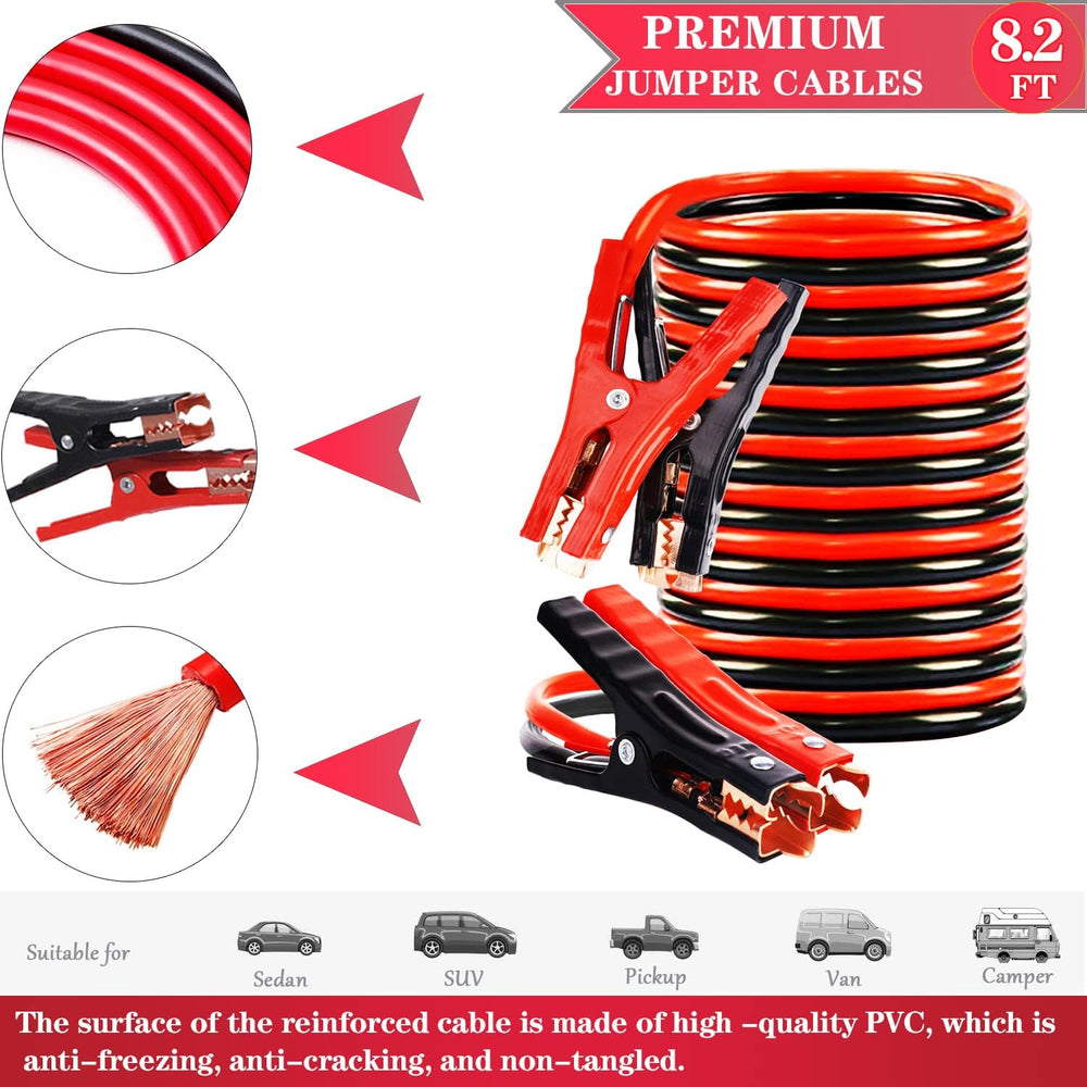 Roadside Emergency Car Kit, Safety Car Kit,with Jumper Cables emergency kit