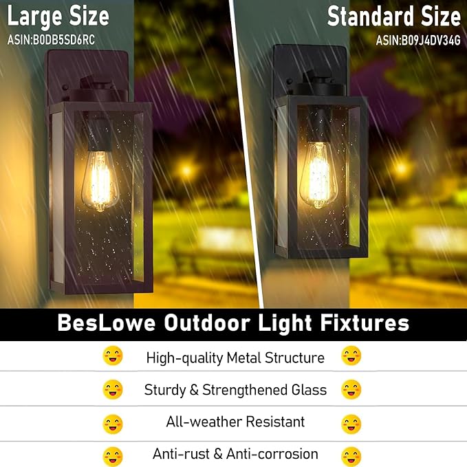 Large Size Outdoor Wall Light Fixtures, Exterior Lighting Fixtures Porch Scon...