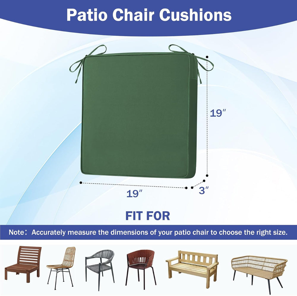 IASEAHK Patio Chair Cushions, 19" x 19" x 3" Outdoor Chair Cus...
