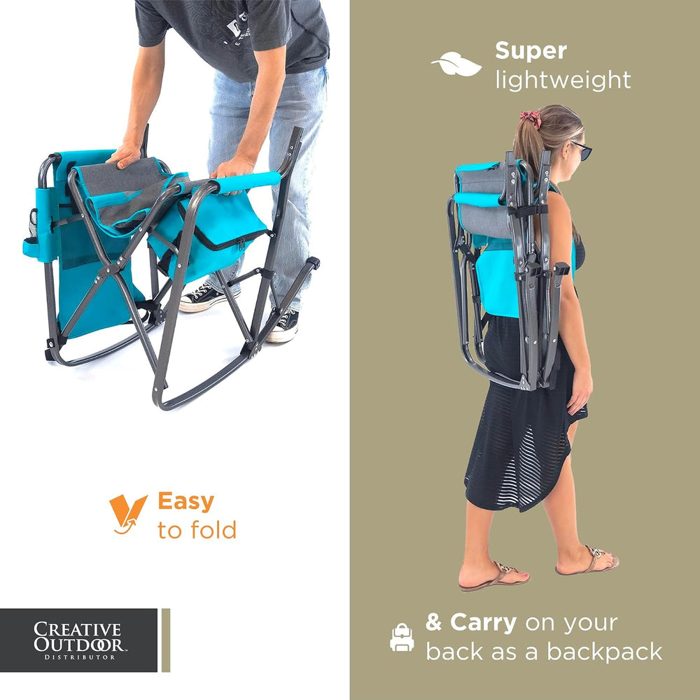 Creative Outdoor Collapsible Folding Rocking Director Chair | Camping Picnic ...