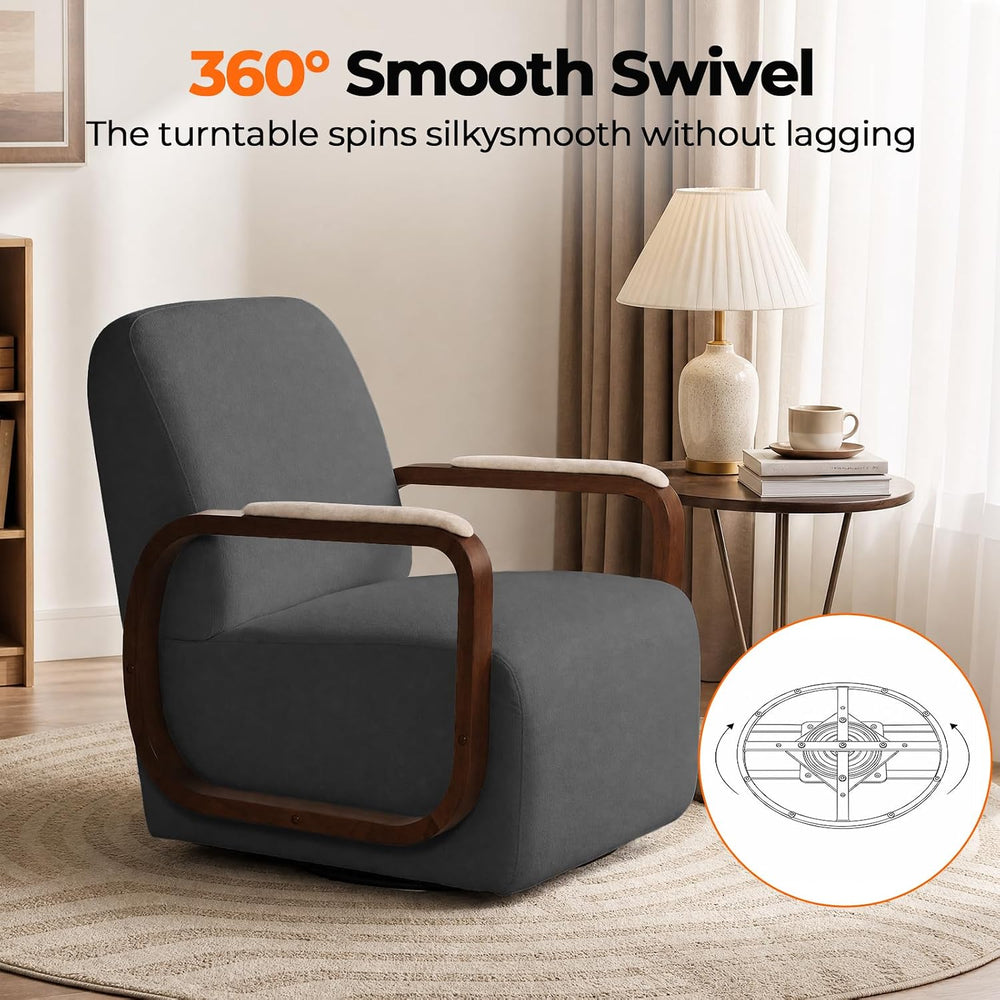 Couchus Swivel Accent Chair with Sturdy Base (Gray, Set of 2)