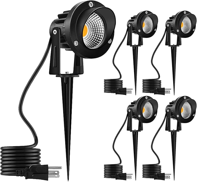 Romwish 120V LED Landscape Spotlights, 10W Outdoor Spotlights for Yard, 3000K...