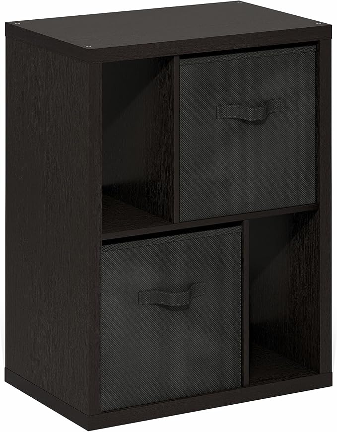 Furinno Viola Storage Shelf, 4-Tier Storage Rack with Bins, Book Shelf, Books...