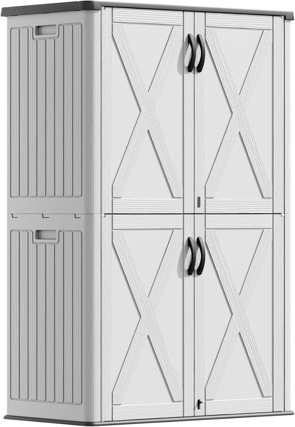 Devoko 50 Cu Ft Plastic Outdoor Storage Cabinet, White