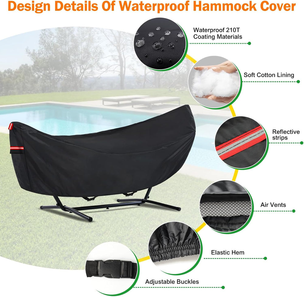 6 Layers Waterproof Hammock Cover for 11-12ft Hammock Stand