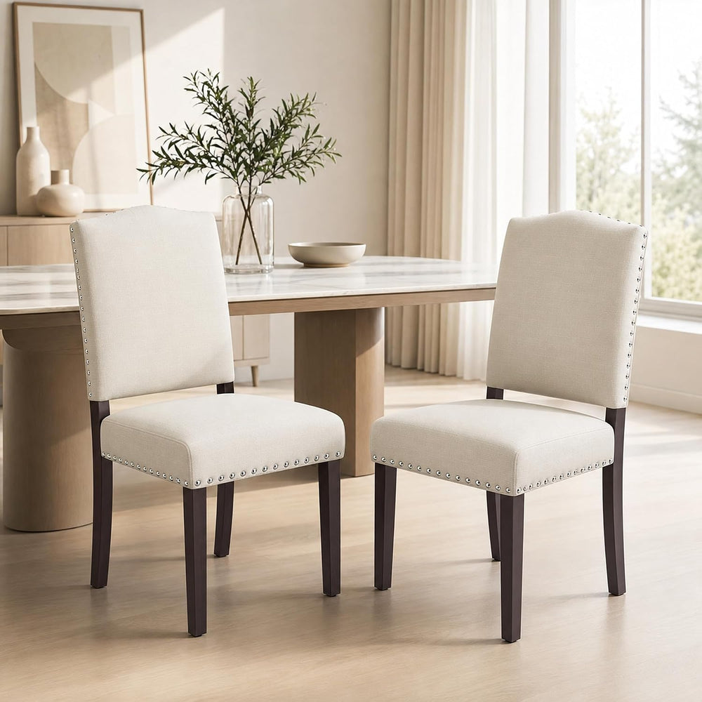 Upholstered Dining Chairs Set of 2 with Thickened Seat Cushion