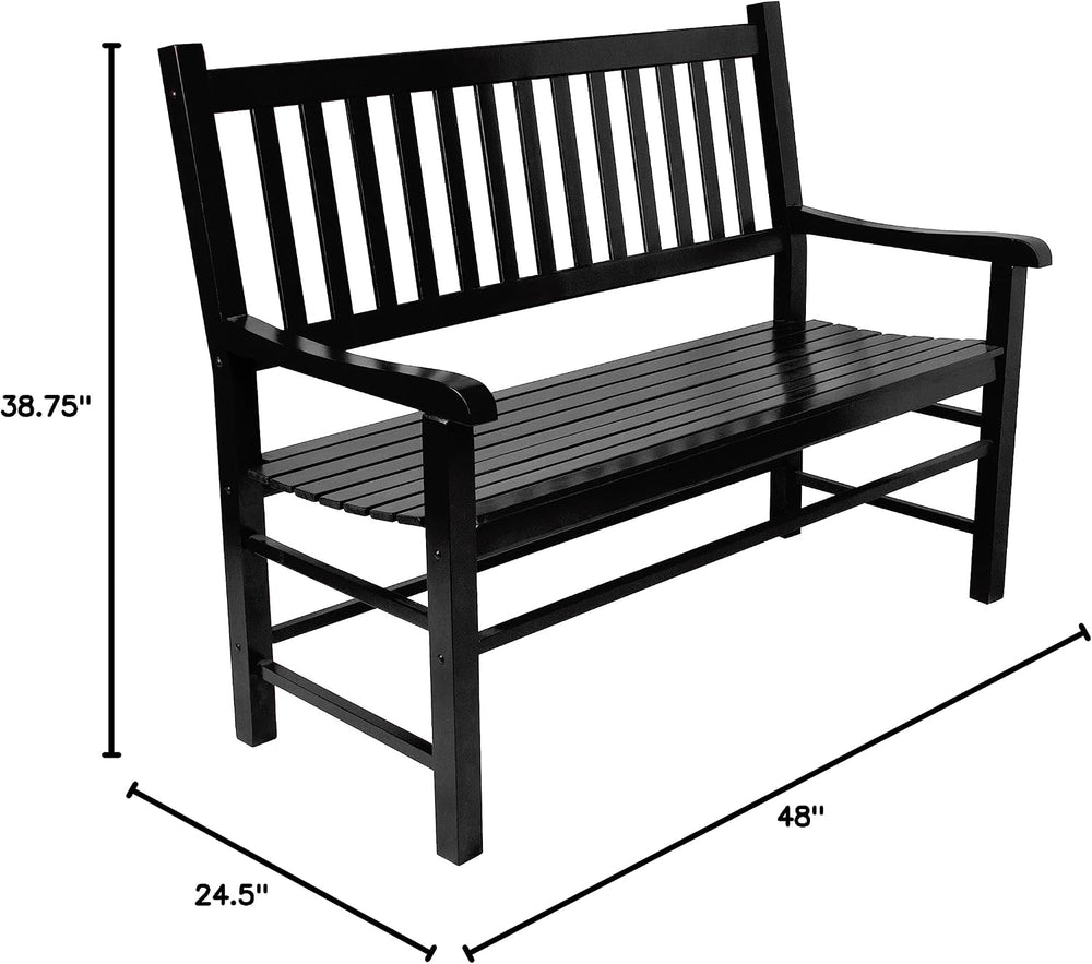 Shine Company Eden Outdoor Garden Bench, Black