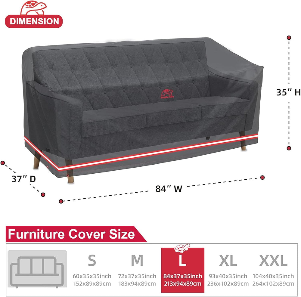 Turtle Life Patio Sofa Cover, Outdoor Heavy Duty Durable UV Water Resistant A...