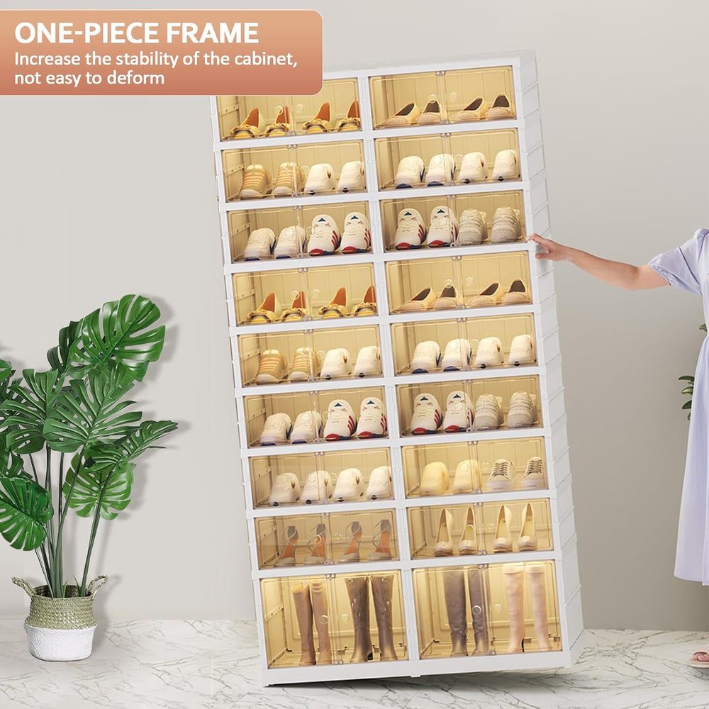 SYNCVIBE Collapsible Shoe Rack Organizer, 9 Tiers, 36 Pairs, 34.2" Wide