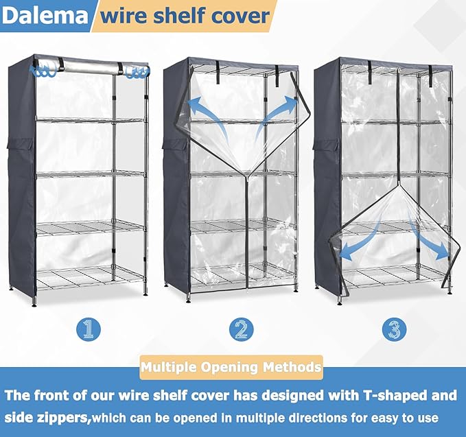 Waterproof Shelf Cover,600D Heavy Duty Dustproof Storage Wire Rack Covers,Out...
