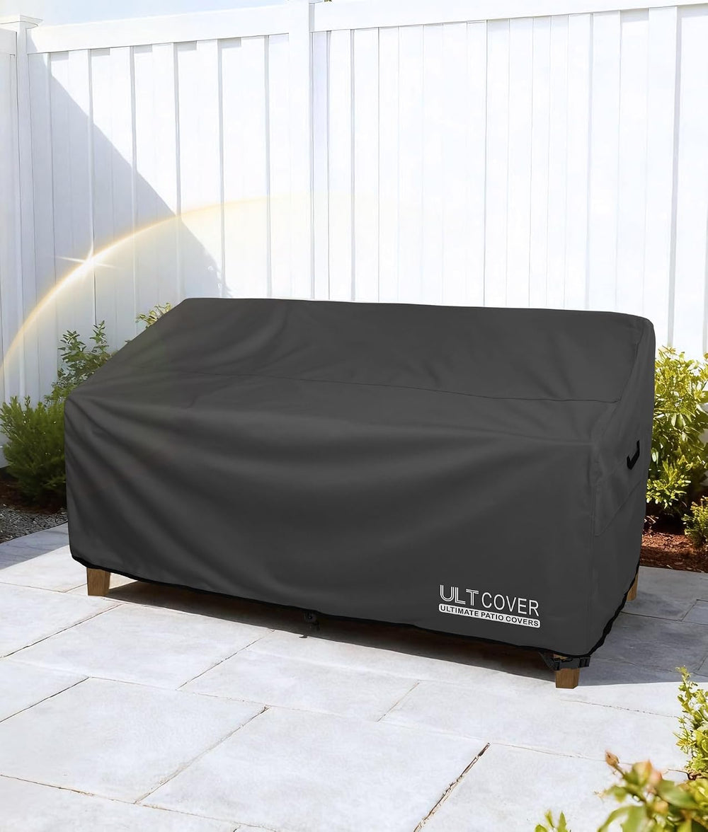ULTCOVER Waterproof Patio Furniture Sofa Cover 88W x 35D x 35H in, Black