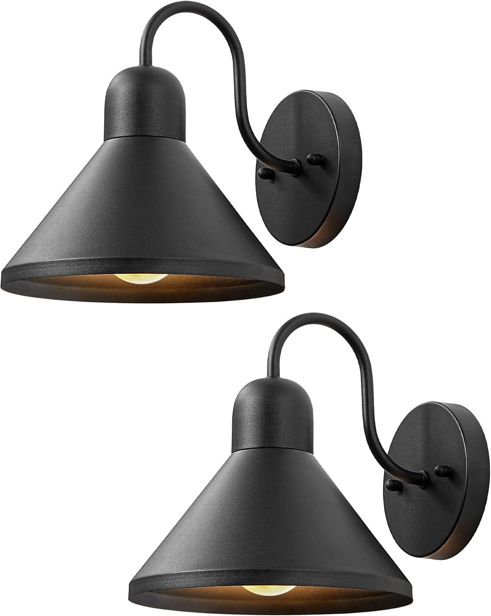 EDISHINE 8IN Gooseneck Barn Outdoor Wall Light, Farmhouse Porch Light