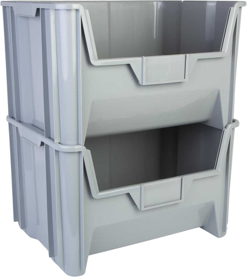 20" x 15" x 12.5" (3 Pack) Plastic Giant Stackable Hopper Bin,...