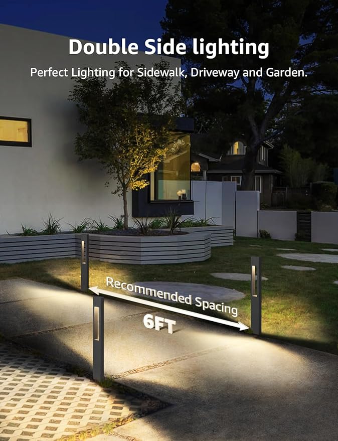 SUNVIE Low Voltage Landscape Lights 3W LED Pathway Lights Wired Aluminum Wate...