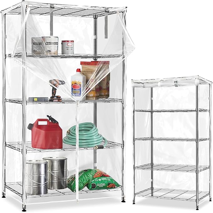 Waterproof Shelf Cover,Durable Dustproof Storage Wire Rack Covers,Outdoor She...