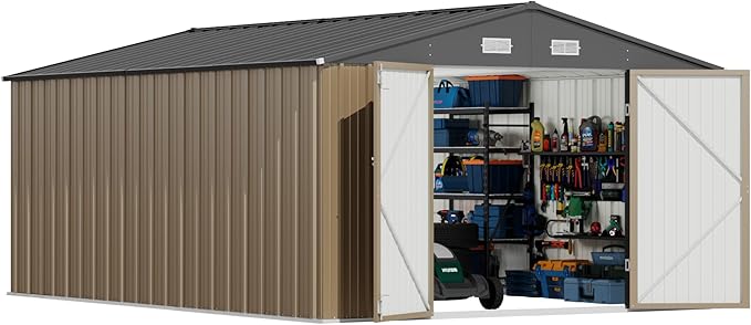 Devoko 10x14 FT Outdoor Storage Shed, Large Metal Storage Sheds with Lockable...