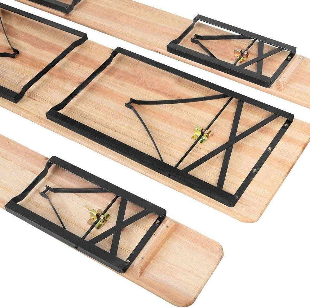 HAPPYGRILL 3 Pieces Outdoor Folding Picnic Table Bench Set