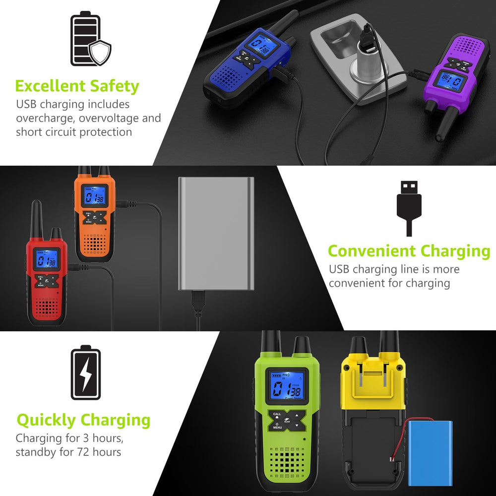 Topsung Walkie Talkies Long Range FRS VOX NOAA 1800mAh Li-Po HD Loud Sound (...