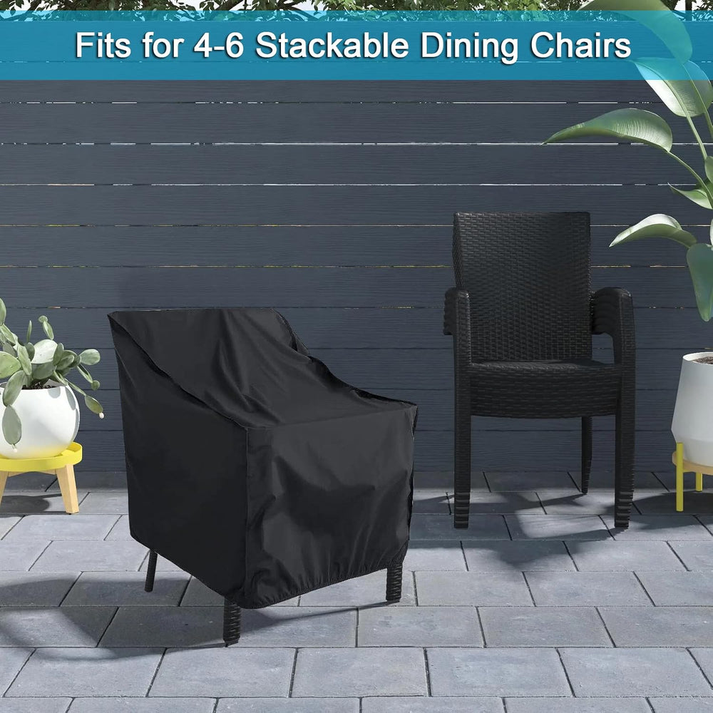 WOMACO Stackable Patio Chair Cover 2 Pack Waterproof Outdoor Stacking High Ba...