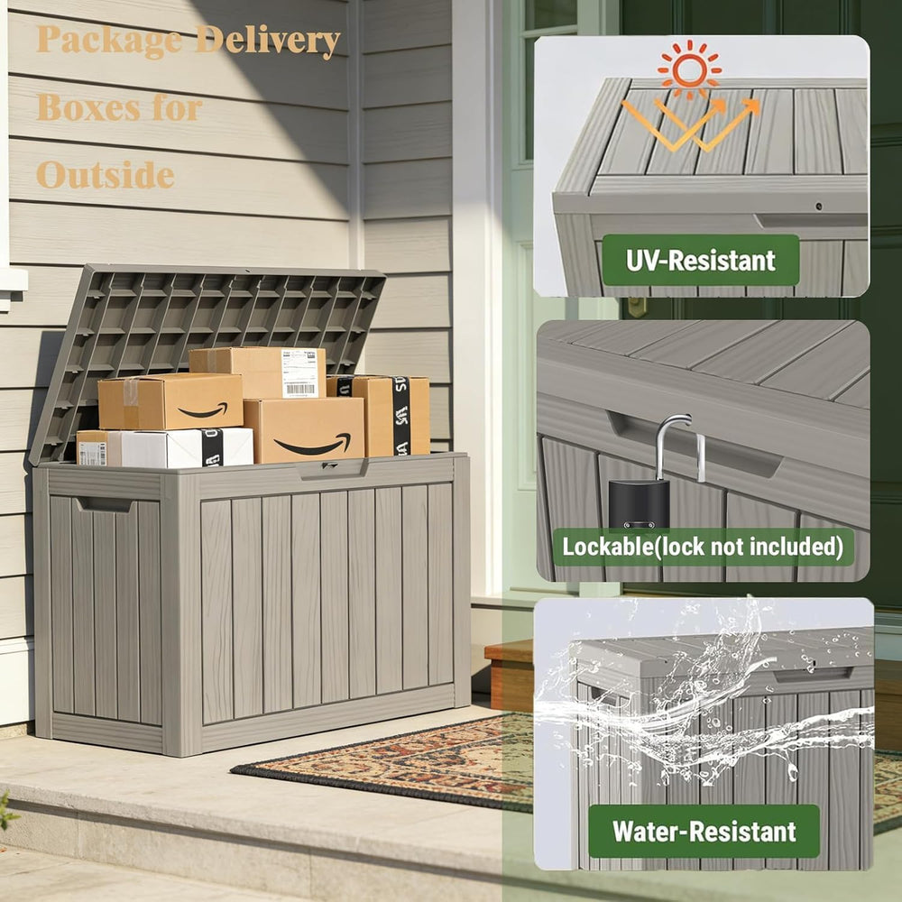 Outdoor Deck Storage Box, 50 Gallon Deck Box,Lockable Patio Storage Bench
