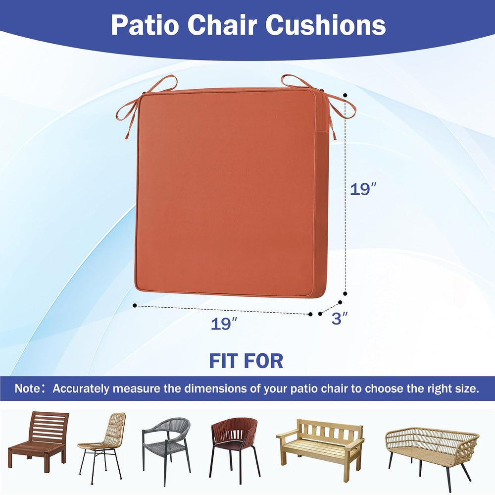 IASEAHK Patio Chair Cushions, 19" x 19" x 3" Outdoor Chair Cus...