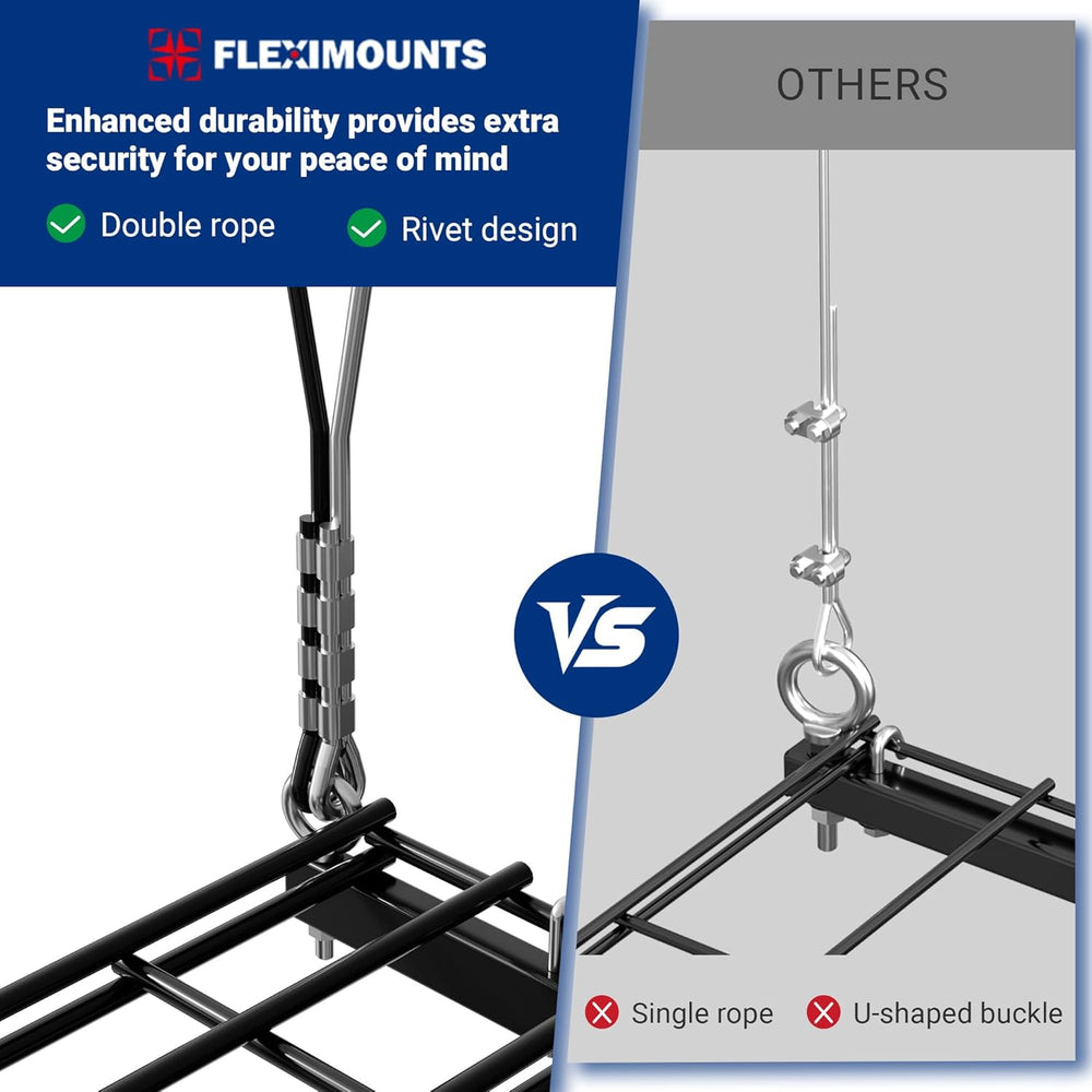 FLEXIMOUNTS GL1 Overhead Garage Lifting Storage Rack, 4x4 Ft Heavy-Duty Metal...
