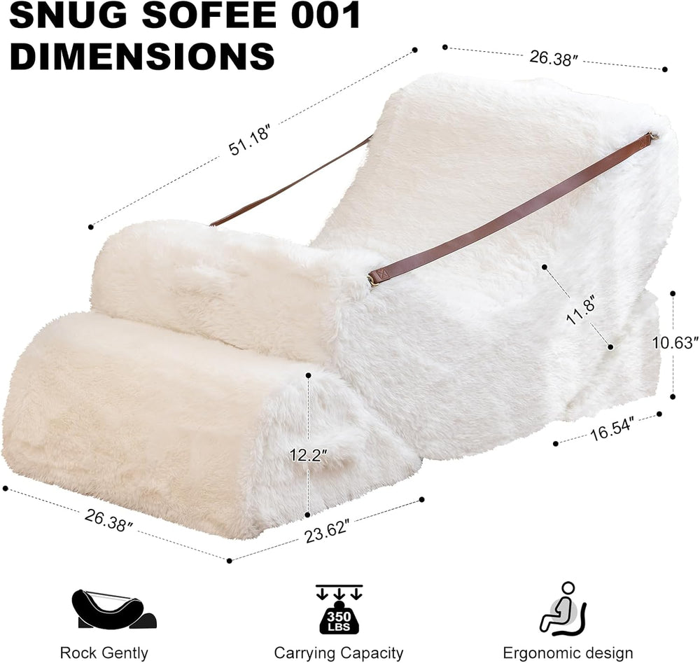 Quiet Rocking Chair, 3-in-1 Adjustable Boneless Floor Recliner for Adults
