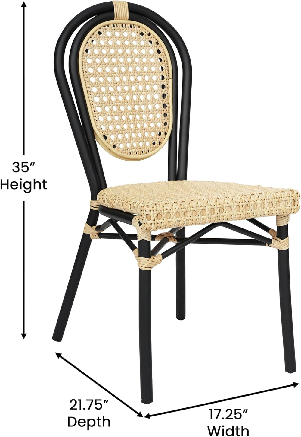 Flash Furniture Aluminum Indoor/Outdoor Stackable Chair, Natural, 2-Pack