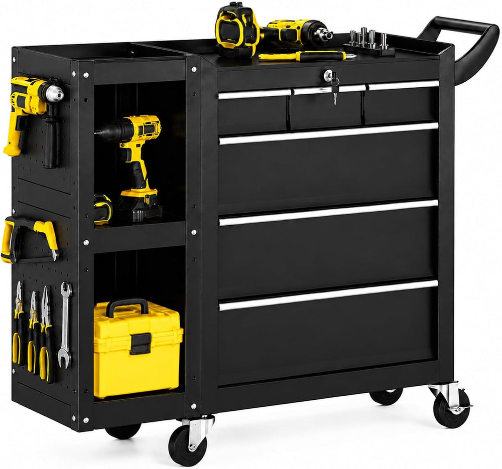 Rolling Tool Chest, 6-Drawers Assembled Tool Box,