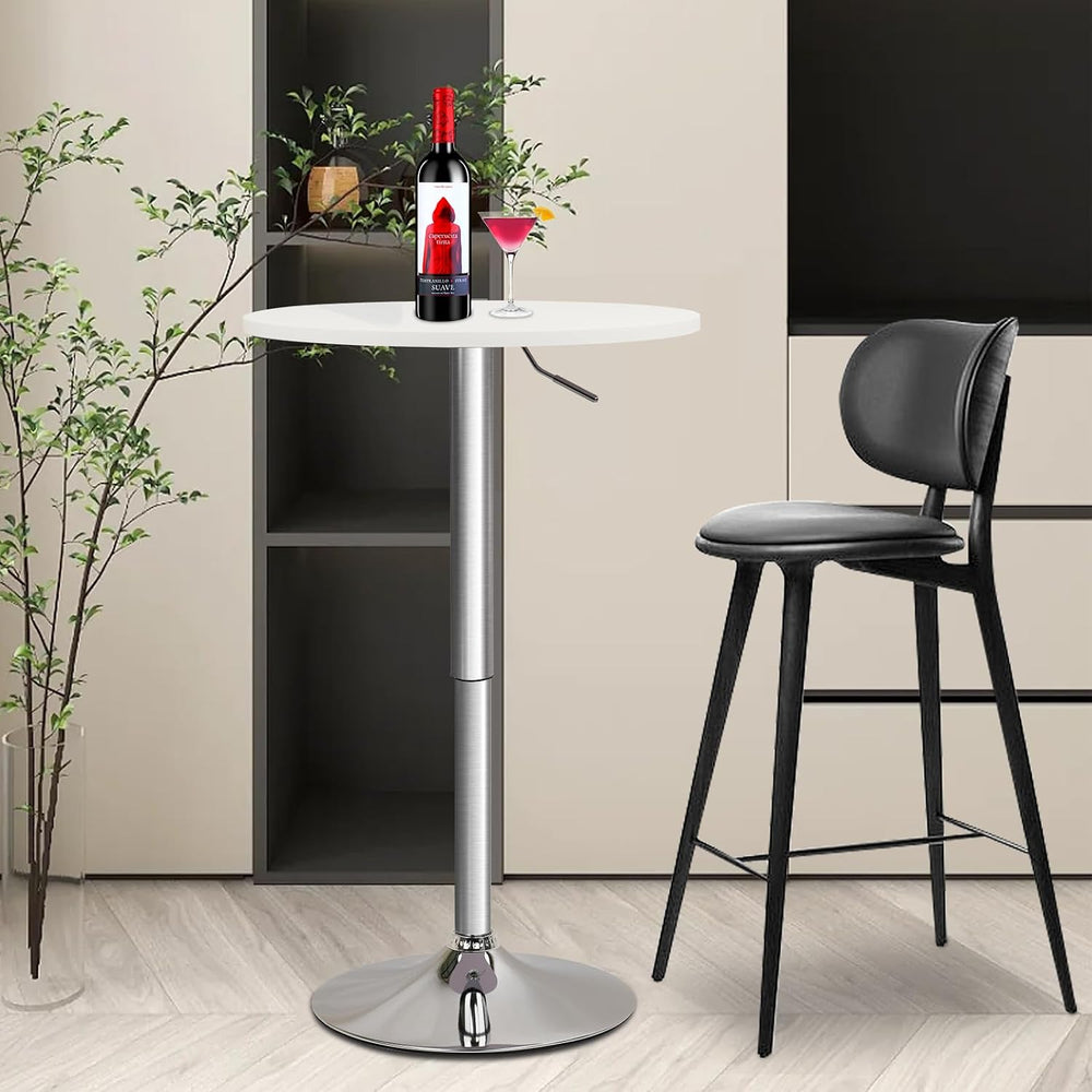CLATINA Round Bar Table, Height Adjustable 26"-36" Bistro Pub Table...