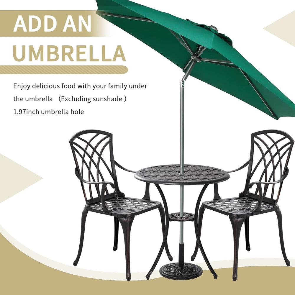 3 Piece Patio Bistro Set Outdoor Bistro Table Set Anti Rust Bistro Table and ...