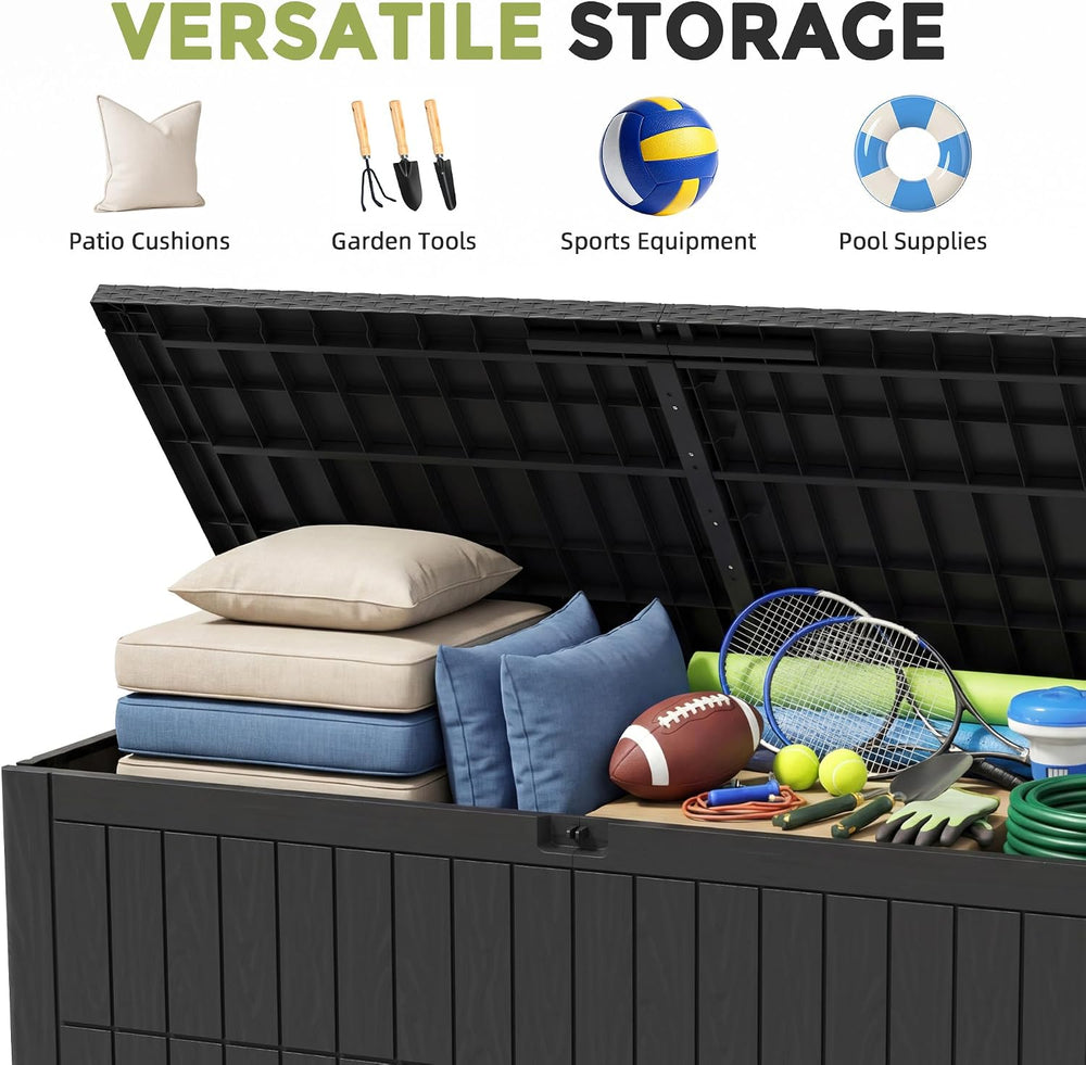 UDPATIO 220 Gallon Deck Box, Waterproof Resin Outdoor Storage Box for Patio