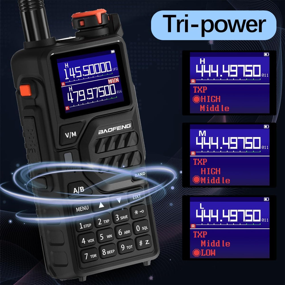 BAOFENG K5Plus Ham Radio 10W Long Range Handheld Rechargeable Walkie Talkies ...