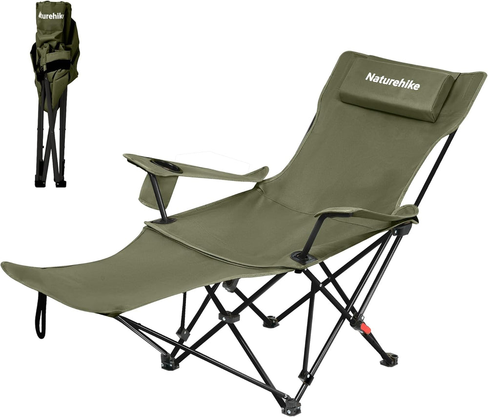 Naturehike 3-Position Adjustable Recliner with Footrest, Heavy Duty Folding C...