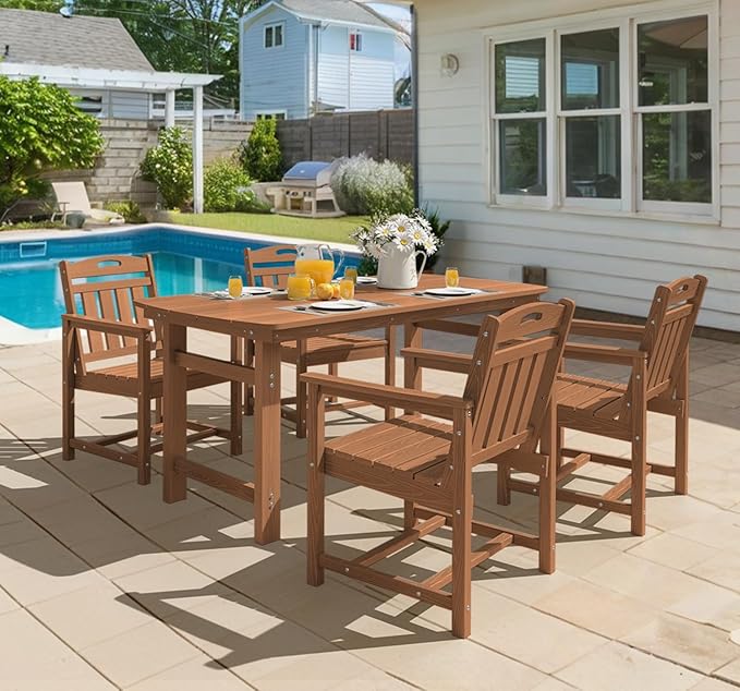 Ciokea Outdoor Patio Dining Chair Set of 2, HDPE Porch Chairs for Dining Tabl...