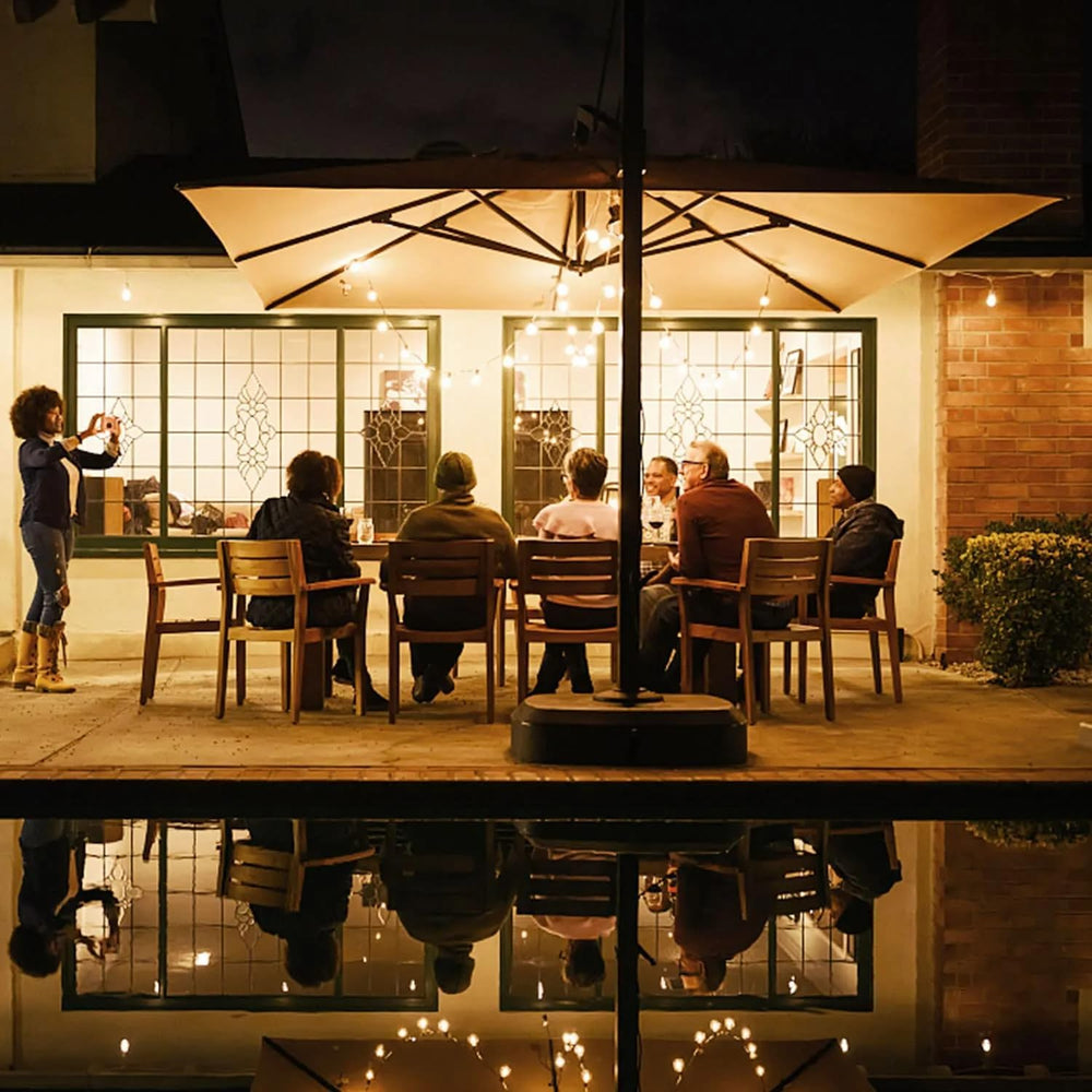 Outdoor String Light 50FT Patio Black with 52 Shatterproof G40 LED Clear Glob...