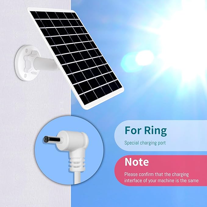 2-Pack 5W 6V Solar Panel for Ring Camera, Solar Charger Compatible with Spotl...