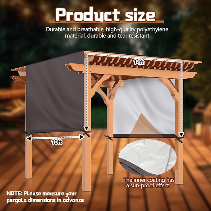 Universal Pergola Replacement Canopy Outdoor Canopy Shade Cover Waterproof Sh...