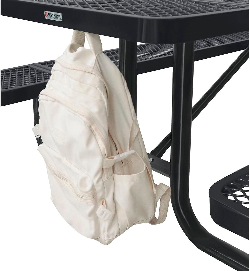 Global Industrial 8’L Rectangular Picnic Table, Expanded Metal, Black Thermop...