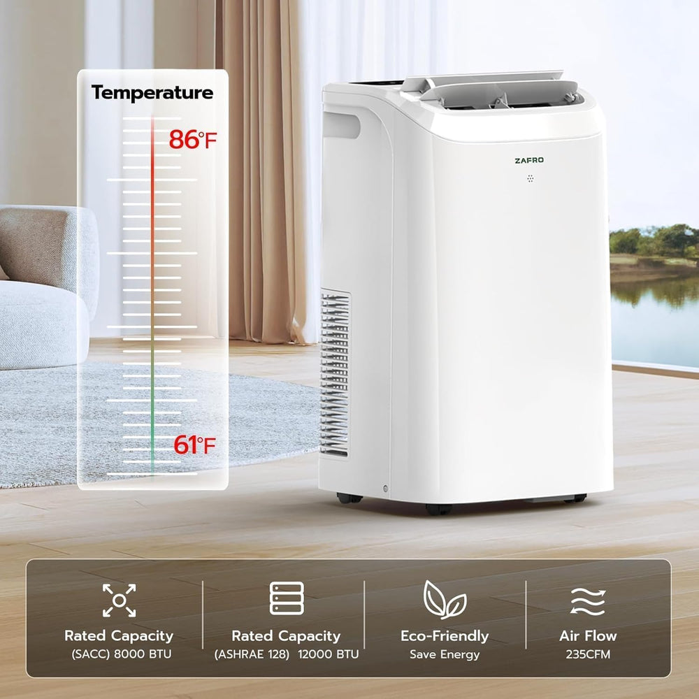 ZAFRO Smart Portable Air Conditioner, 12000 BTU (8000 BTU SACC)