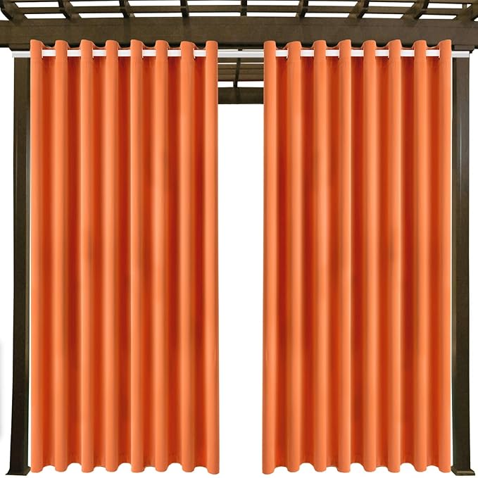 Waterproof Outdoor Curtain W105 x L84 - Grommet Top Sunlight Blocking Window ...